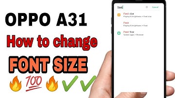 How To Change Font Size In Oppo A31 in / Hindi it
