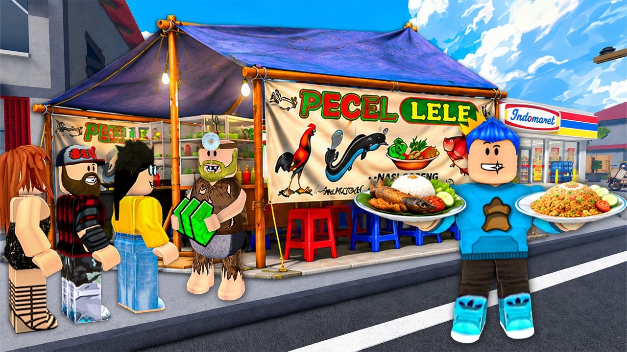 AKU BUKA WARUNG PECEL LELE VIRAL PALING LARIS DI ROBLOX!! SAMPE SEMUA ORANG ANTRII