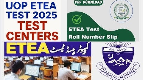 Peshawar University Computerized ETEA Test Roll No / Test Date & Center #universityofpeshawar #uop