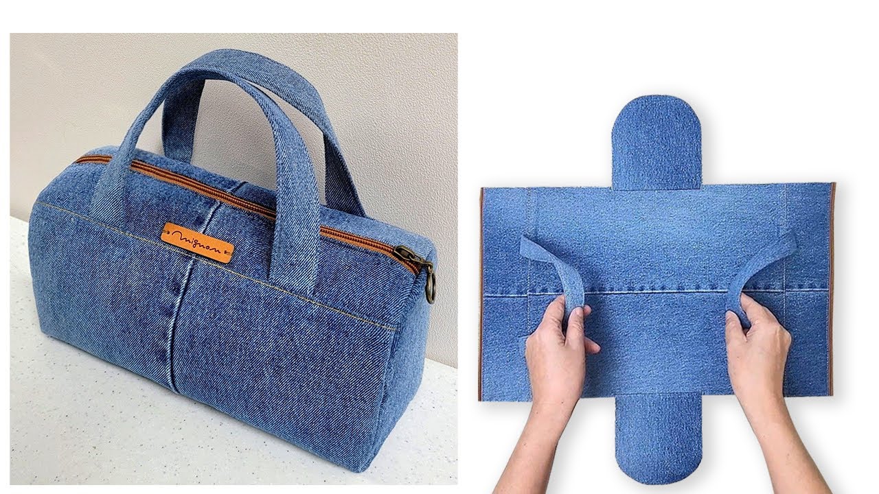 DIY한번에 쉽고 간편하게 세련된 지퍼가방 만들기/Create a special zipper bag easily and conveniently/청바지리폼Jeans upcycling