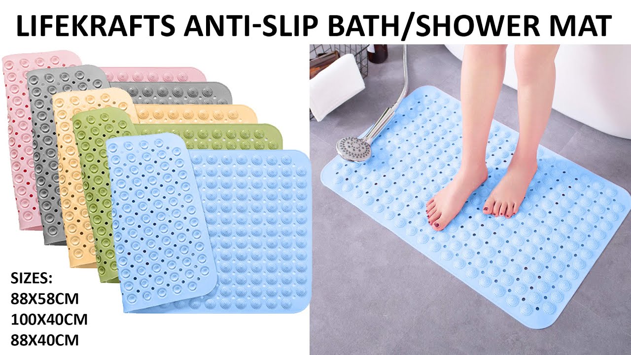 New Contemporary Clear Non Slip Mildew Resistant Vinyl Rubber Pebble Bath  Mat