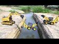 JCB 3DX And Tata Tipper Accident River Pulling Out JCB 5CX And JCB 3DX ? Mahindra Tractor | CS Toy