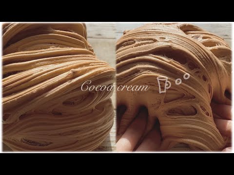 【ASMR】ココアクリーム☕?ふかふかクレイスライム Cocoa cream?ᐝClay slime