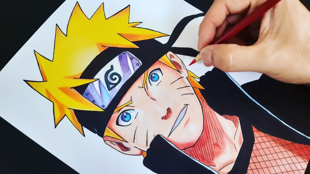 SPEED DRAWING Naruto - Lápis de cor sobre papel A4 90g - veja o