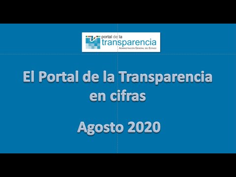 Estadísticas del Portal de la Transparencia de la Administración General del Estado. Agosto 2020