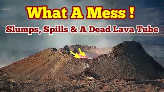 What A Mess! Slumps, Surges & A Dead Lava Tube, Iceland KayOne Volcano Eruption Update,LitliHrútur