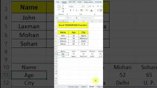 Excel TRANSPOSE Function – Convert Rows to Columns Instantly!
