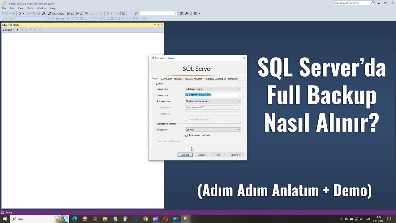 SQL Server’da Full Backup Nasıl Alınır? (Adım Adım Anlatım + Demo)