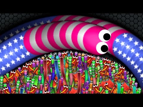 Slither.io 001 Strong Bad Snake Skin ถูกแฮ็กเทียบกับ 72227 Snakes Epic Slitherio Gameplay!  N1