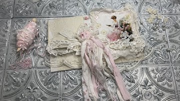 Process video to create this shabby chic envelope using Odulcina fabrics & Crafty Me Shop! laces
