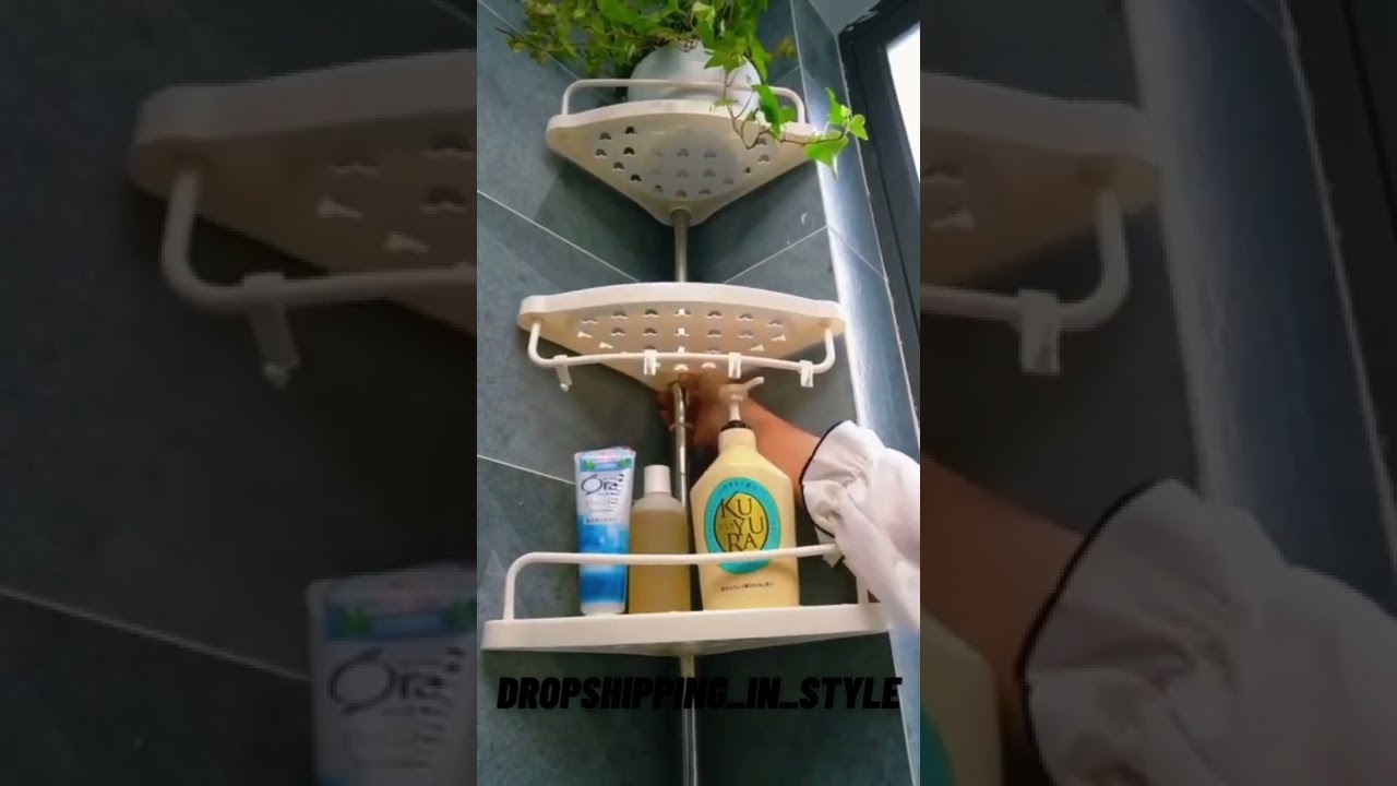 Shower Caddy Corner | for Bathroom | Rustproof shower | tension pole | caddy | Adjustable
