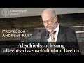 &quot;Rechtswissenschaft ohne Recht&quot; | Abschiedsvorlesung von Staatsrechtsprofessor Andreas Kley