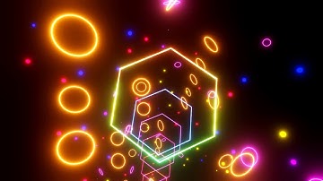 4K Fast Moving Hexagon Tunnel Metallic Color Neon Abstract Screensaver Motion  Background Video Loop