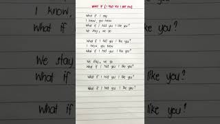 What If (I Told You I Like You) Johnny Orlando ft MacKenzie (lyrics) #handwriting #shorts #viral