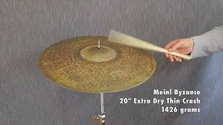 Meinl Byzance 20&quot; Extra Dry Thin Crash 1426 grams Available @ TheCymbalBoutique.com