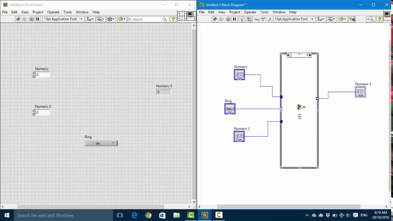 Simple calculator program in labview Simple calculator program in labview