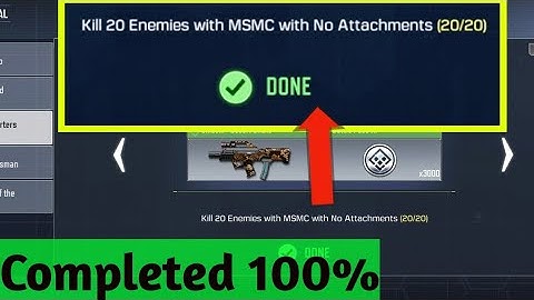 Kill 20 enemies with MSMC with no attachments