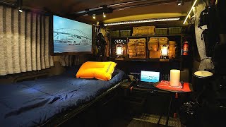 [67] Stealth car campingRelax in a luxurious secret baseVan life aloneASMR