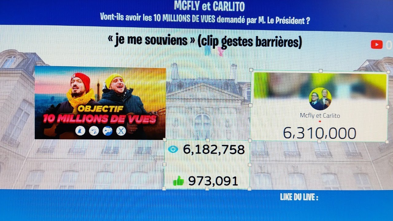 MCFLY et CARLITO COMPTEUR DE VUE EN DIRECT : Vont-ils avoir les 10 ...