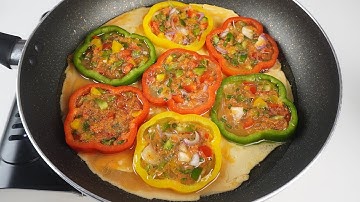 Bell pepper omelette tastes better than meat! Easy and delicious bell pepper cake for breakfast