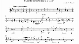 Student Concerto No.2 In G Major, Op.13, I. Allegro Non Troppo For Violin & Orch. (Seitz, Friedrich) Resimi