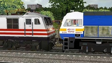 Shatabdi Express Loco Failed Rescue by GY WDP4D in MSTS Open Rails