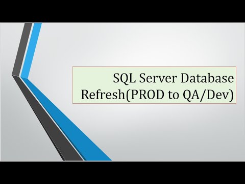 MS Sql Database Refresh(PROD to QA/Dev)***** - YouTube