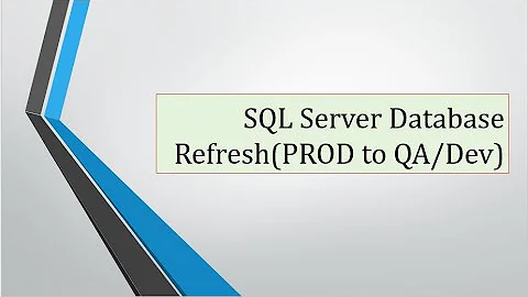 ****MS Sql Database Refresh(PROD to QA/Dev)*****