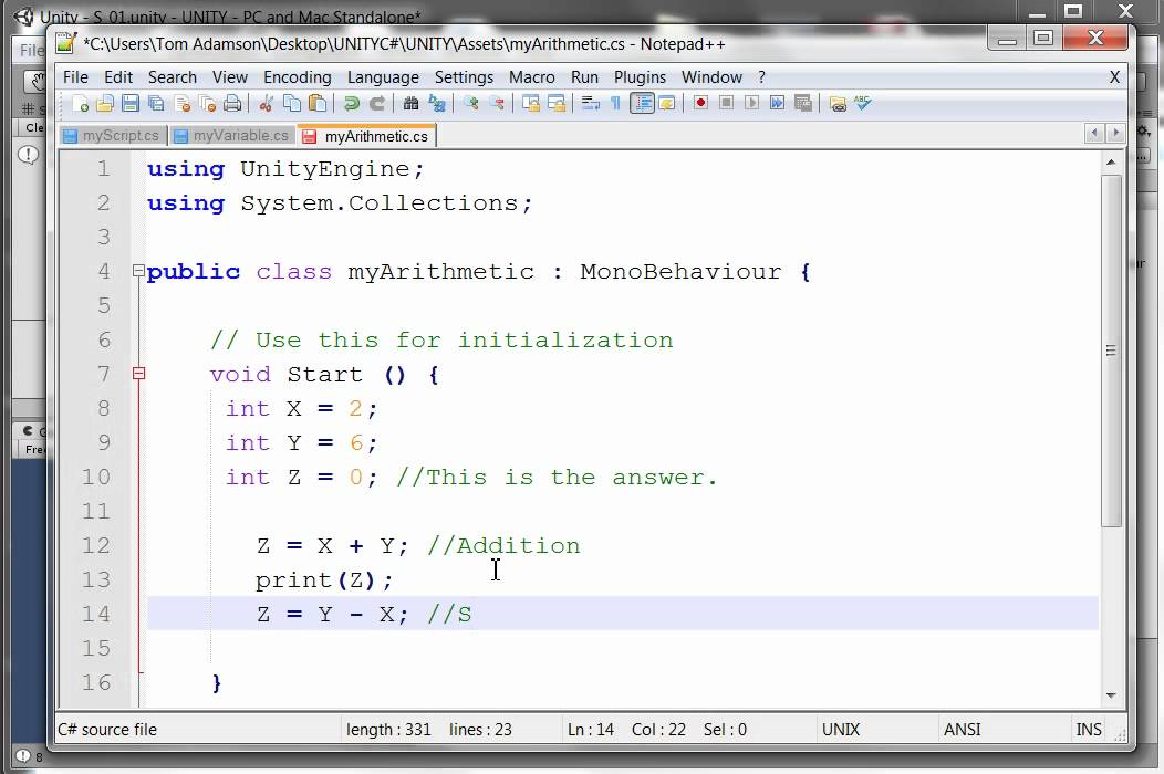 UNITY3D - C# Lesson - 4 - YouTube