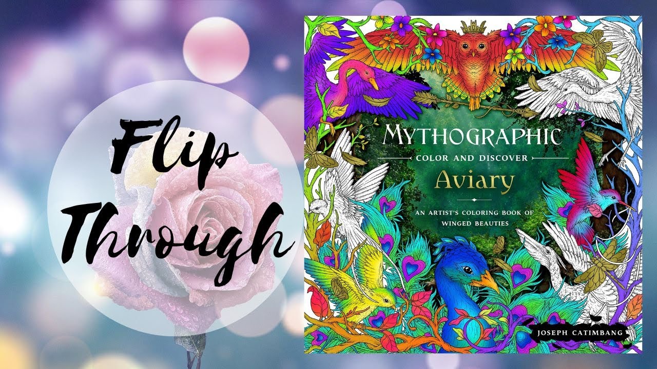 Flip Through of Mythographic Aviary Adult Coloring Book by Joseph