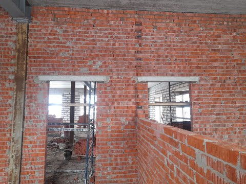 Внутренние перегородки из полнотелого рядового кирпича