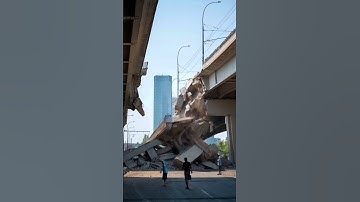 After the earthquake shook the city, the bridge couldn’t hold—part of it collapsed with a thunderous