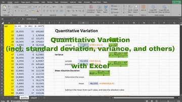 Excel - Measures of Quantitative Variation