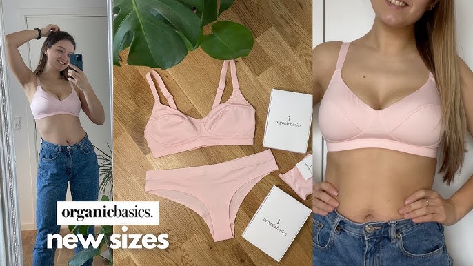 trying on all Organic Basics bras l sustainable fashion review