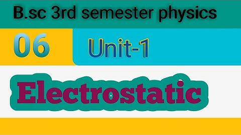 B.sc 3rd semester physics|| Unit-1 || Electrostatic|| by Vivek singh.    #hcverma