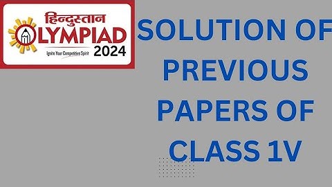 Hindustan Olympiad previous year paper solution class 4 #olympiad #previousyearquestions #prepration