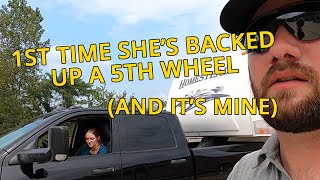 How to Back Up Your Truck and Trailer (1st Time in a 5th Wheel!)