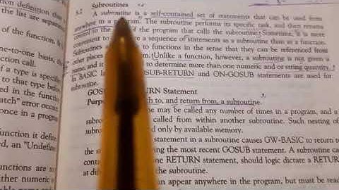 Subroutine and GOSUB.... RETURN  CS10 5.8