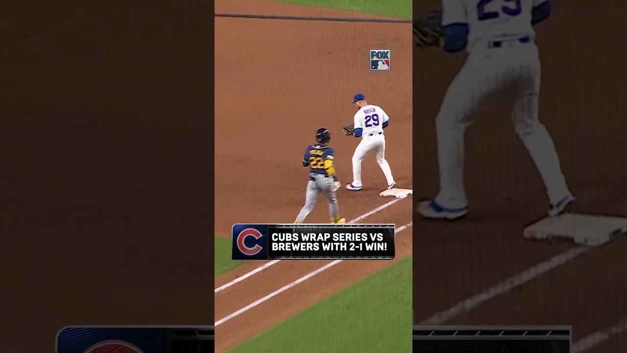 W! The Cubs finish their series vs the Brewers with a 2-1 victory! 👏 #mlb #cubs #baseball