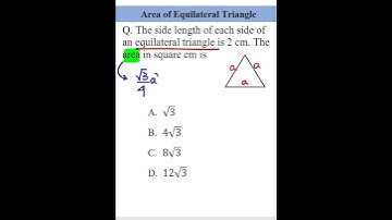 Area of Equilateral Triangle #shorts #maths #geometry #area #triangle #mathpractice