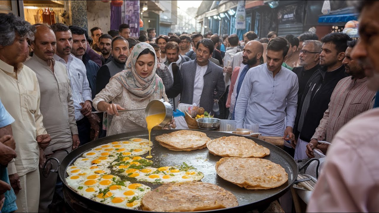 PAKISTANI HARDWORKING WOMAN SELLING ALOO PARATHA'S ON THE ROADSIDE | PAKISTAN STREET FOOD