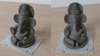 Ganesh idol making process at home with natural clay||how to make eco friendly Ganesh||simplest way