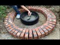 My Wife is Crazy about the way I make a Fountain! Garden Decoration ideas by Brick, Tires and Cement