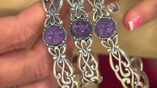 Carolyn Pollack Scroll Design Charoite Sterling Cuff with Nancy Hornback