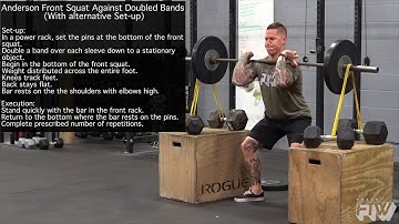 Anderson Front Squat Against Doubled Bands (With alternative Set-up)