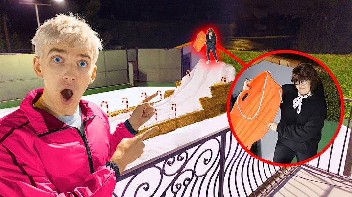 FOUND MYSTERY NEIGHBOR SLEDDING on BACKYARD SKI SL...