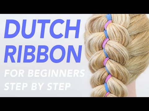 How To Dutch Ribbon Braid Step by Step For Beginners [CC] | EverydayHairInspiration