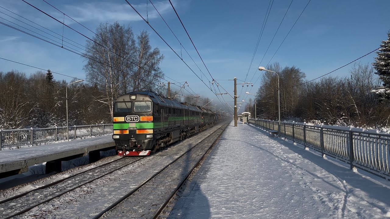 От дневного потепления до вечерних -20. Проходящие поезда в округе платформы Лампово 