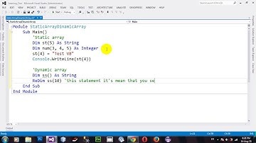 How to Arrays and Dynamic Arrays in VB NET 2012