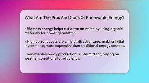 What Are The Pros And Cons Of Renewable Energy? - Ecosystem Essentials